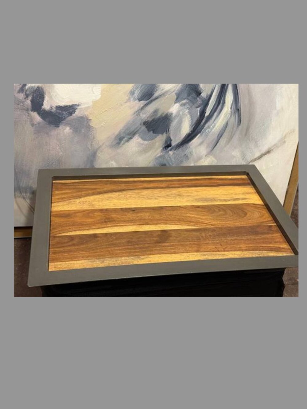 Crate & Barrel - Large Solid Wood-Iron Colin Tray